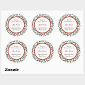 Groene Hulst met Rode Bessen Aangepaste Baksticker Ronde Sticker (Vel)