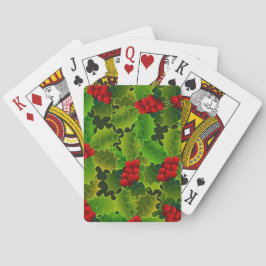 Groene Hulst met Rode Bessen Pokerkaarten