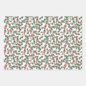Groene Hulst met Rode Bessen Rustic Inpakpapier Vel (Voorkant)