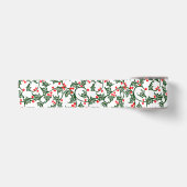 Groene Hulst met Rode Bessen Rustieke Lint (Voorkant)