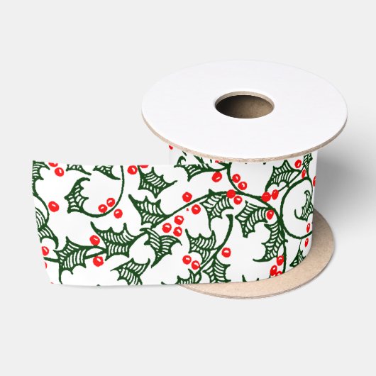 Groene Hulst met Rode Bessen Rustieke Lint (Spoel)
