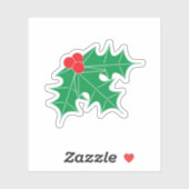 Groene Hulst Rode Bessen Vakantie  Sticker (Vel)
