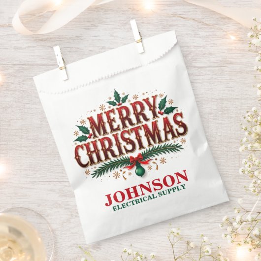 Groene Hulst Vintage Kantoor Kerstfeest Bedankzakje (Geknipt)