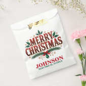 Groene Hulst Vintage Kantoor Kerstfeest Bedankzakje (Gezegeld)