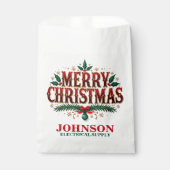 Groene Hulst Vintage Kantoor Kerstfeest Bedankzakje (Voorkant)