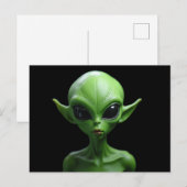 Groene humanoïde briefkaart (Voorkant / Achterkant)