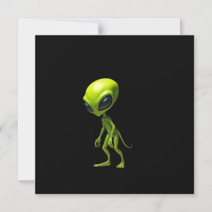 Groene humanoïde magnetische uitnodiging