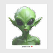 Groene humanoïde sticker (Vel)