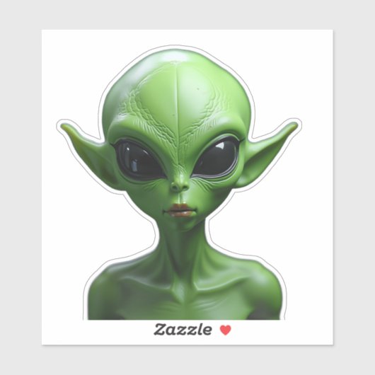 Groene humanoïde sticker (Vel)
