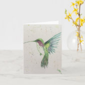 Groene Hummingbird Kaart (Gele Bloem)