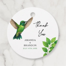 Groene Hummingbird Leafy Botanische grens bruiloft Bedankjes Labels