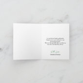 Groene Hummingbird Leafy Botanische grens bruiloft Bedankkaart (Binnen)