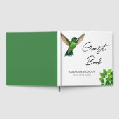 Groene Hummingbird Leafy Botanische grens bruiloft Gastenboek (Volledig)