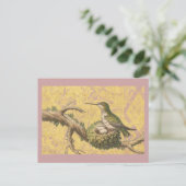 Groene Hummingbird Nest Eggs Branch Briefkaart (Staand voorkant)