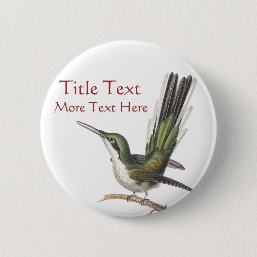 Groene Hummingbird Pin/Button Ronde Button 5,7 Cm (Voorkant)