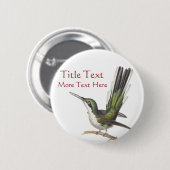 Groene Hummingbird Pin/Button Ronde Button 5,7 Cm (Voorkant /achterkant)