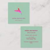 Groene Hummingbird Vierkante Visitekaartje (Voorkant / Achterkant)