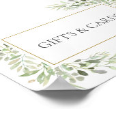 Groene Huwelijk Aquarel Bladeren Bord Poster (Hoek)