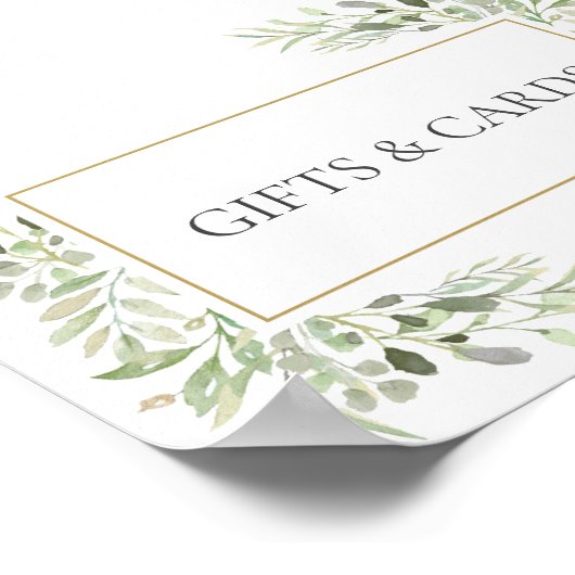 Groene Huwelijk Aquarel Bladeren Bord Poster (Hoek)