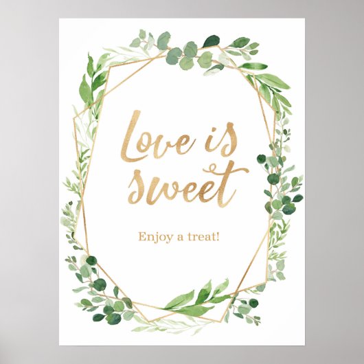 Groene-huwelijk-liefde-is-zoete-feestbord Poster (Voorkant)