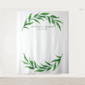 Groene Huwelijksachtergrond Fotocabine Wandkleed (Voorkant)