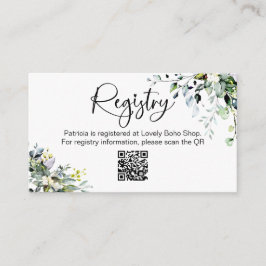 Groene Huwelijkscadeau Registratie QR Insteekkaart Informatiekaartje