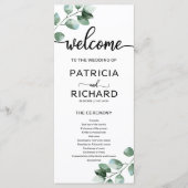 Groene Huwelijksceremonie Programma Programmakaart (Voorkant)