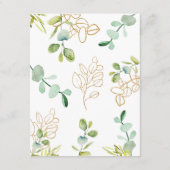 Groene Huwelijksdetails Enclosure Card Eucalyptus Informatiekaartje (Achterkant)