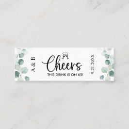 Groene Huwelijksdrankkaartvoucher Mini Visitekaartje