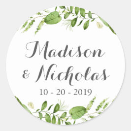 Groene Huwelijksenvelop Seal Stickers, groen Ronde Sticker