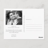 Groene Huwelijksfoto Bedankt Aquarel Briefkaart (Achterkant)