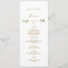 Groene Huwelijksmenu met gastnaam Menu