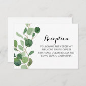 Groene Huwelijksontvangstkaarten Sjabloon Kaart (Voorkant / Achterkant)