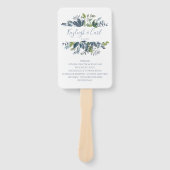 Groene Huwelijksprogramma Waaiers | Stofblauw (Voorkant)