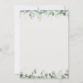 Groene Huwelijksuitnodiging Botanisch Minimalistis Kaart (Achterkant)
