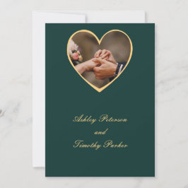 Groene huwelijksuitnodiging feestdagenkaart