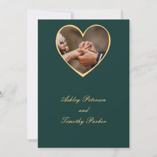 Groene huwelijksuitnodiging feestdagenkaart