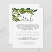 Groene Huwelijksuitnodiging Set Enclosure Card Informatiekaartje (Voorkant / Achterkant)