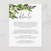 Groene Huwelijksuitnodiging Set Enclosure Card Informatiekaartje (Voorkant)
