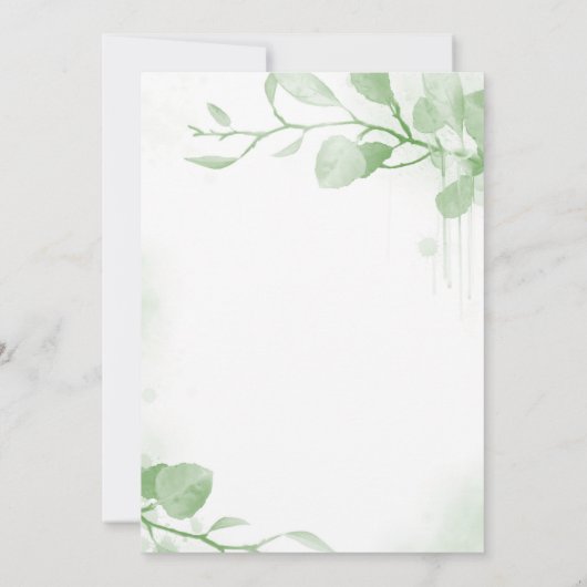 Groene Huwelijksuitnodiging Template Kaart (Achterkant)