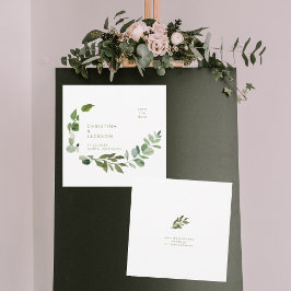 Groene Huwelijksvierkant Save the Date Gouden Teks
