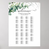 Groene Huwelijkszitplaatskaart Alfabetische Volgor Poster (Voorkant)