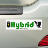 Groene HYBRID-batterij en -pomp Bumpersticker (Op auto)