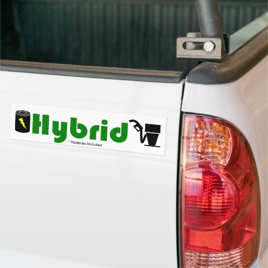 Groene HYBRID-batterij en -pomp Bumpersticker (Op Truck)