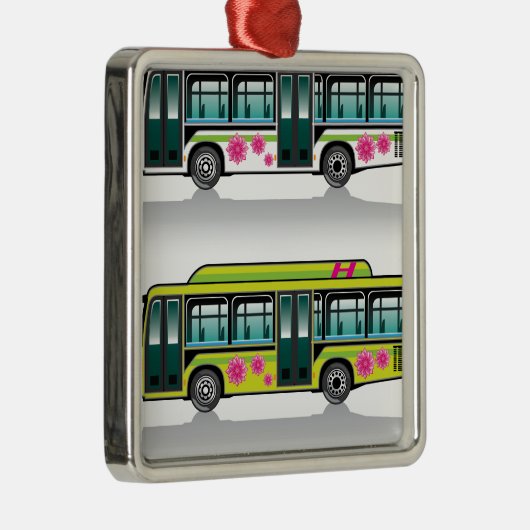 Groene hybride bus-vector metalen ornament (Rechts)