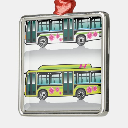 Groene hybride bus-vector metalen ornament (Links)