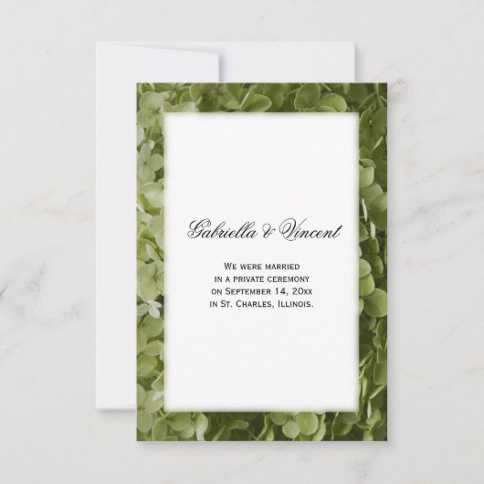 Groene Hydrangea Aankondiging van het homohuwelijk (Voorkant)