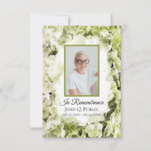 Groene Hydrangea Bloem Waterverf Begrafenis Sympat Bedankkaart (Voorkant)