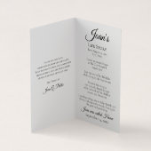 Groene Hydrangea Bloemen Begrafenis Gebed Visitekaartje (Binnen)