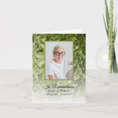 Groene Hydrangea Bloemen Begrafenis Sympathie Bedankkaart (Voorkant)